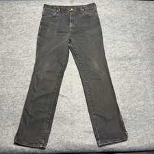 Vintage Wrangler Black Denim Jeans Mens Straight Leg Distressed Faded