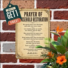 Rustic Prayer Scripture Sign Bold Christian Metal Plaque 8x12 Decor