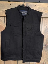 NEW Daniel Smart Men's Denim Motorcycle Vest Medium 