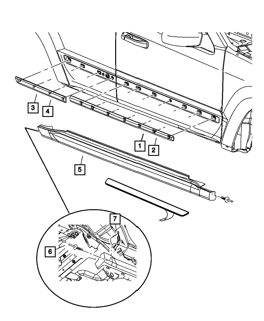 Genuine Mopar Front Door Molding Right 4806274AB