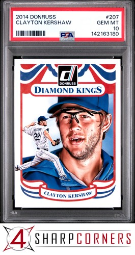 2014 DONRUSS #207 CLAYTON KERSHAW DODGERS DIAMOND KINGS PSA 10
