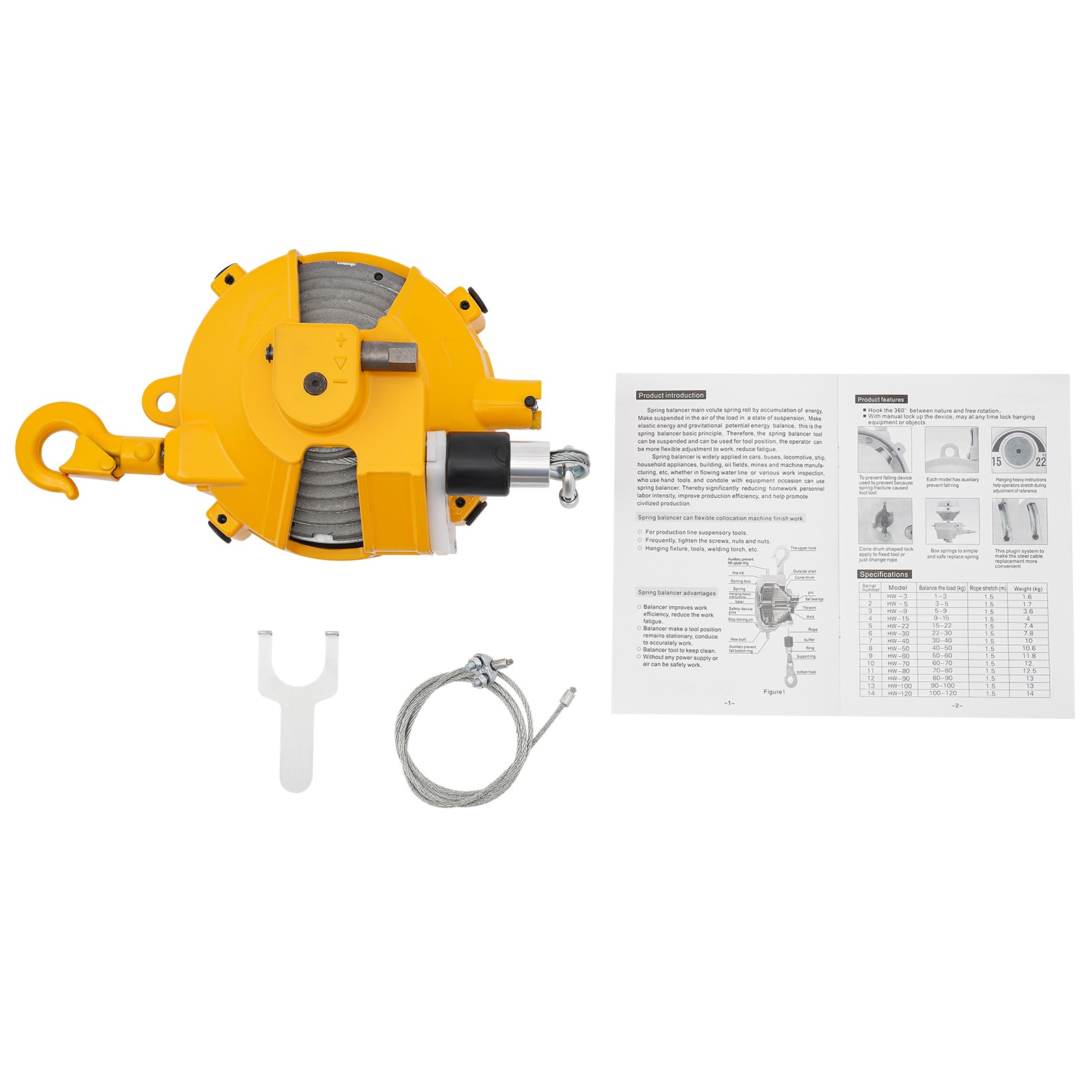 Spring Balancer Retractable Tool Holder for 20-33 lbs Equipment, 6.23 ft Stroke thumbnail 2