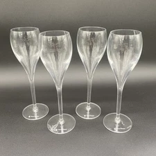 Veuve Clicquot Tulip French Champagne 8" Flute Glass - White Logo - Set of 4