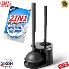 2 in 1 Toilet Plunger and Brush Set Extended Handle Bathroom Cleaning Tool