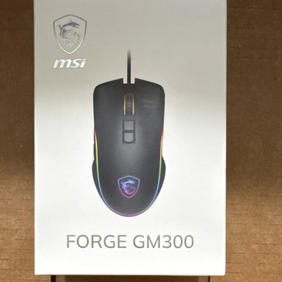 MSI FORGE GM300 Gaming Mouse Wired USB Optical LED Lighting Scroll Wheel Black