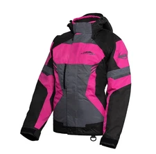 KATAHDIN GEAR DAGGER JACKET WOMENS, BLACK/GREY/PINK - MEDIUM