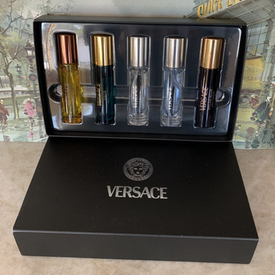 New VERSACE 5 Piece Men's Fragrances Collection EDT EDP Gift Travel Spray Set