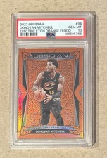 2023 Obsidian Donovan Mitchell Electric Etch Orange Flood Card /99 PSA 10 POP 1