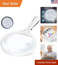 Large Magnifying Glass with Light 10X 20X 45X Illuminated Handheld Magnifier