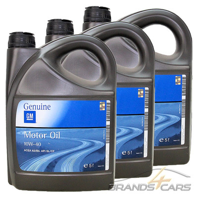 3x 5 L = 15 LITER FÜR OPEL GM 10W-40 MOTOR-ÖL MOTOREN-ÖL 32061152