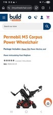 Permobil M3 Corpus Power Wheelchair, Power Tilt Recline, Black/Red, 300 lbs