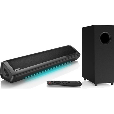 Sound Bars for TV with Subwoofer, 2.1 Deep Bass Small Soundbar Monitor Speake...