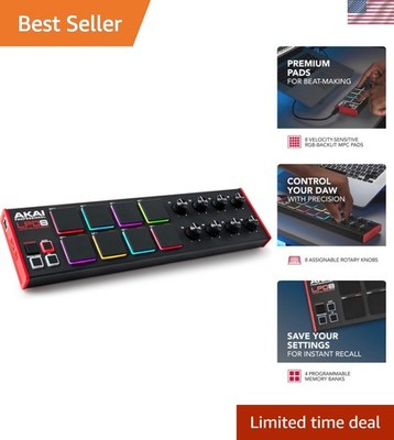 8-Pad USB MIDI Controller with RGB Backlit Pads for Effortless Music Creation