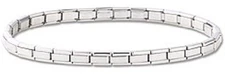 Italian Modular Charm Bracelet Stainless Steel Silver Metal 4 mm Links Starter 