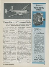1951 Aviation Article French Jet Transport Study SO-30 SNCASO France Airplane