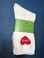 NWT Women's Kate Spade Valentine’s Day Heart/ True Love Crew Socks  (Set Of 3)