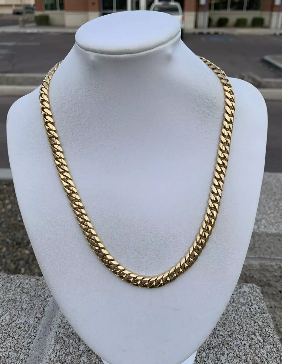 Real 18K Yellow Gold Chain For Women Carved Small Beads Link Necklace Best  Gift