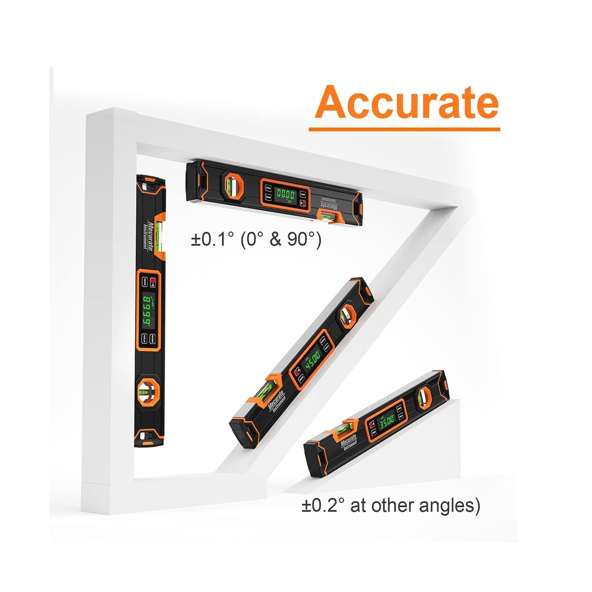 Level Protactor Magnetic Level Gauge Digital Protractor & Angle Finder - Magnetic V ...