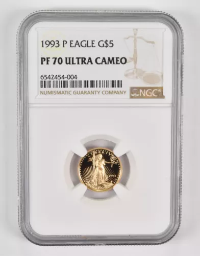 PF70 UCAM 1993-P $5 American Gold Eagle - Graded NGC *0107