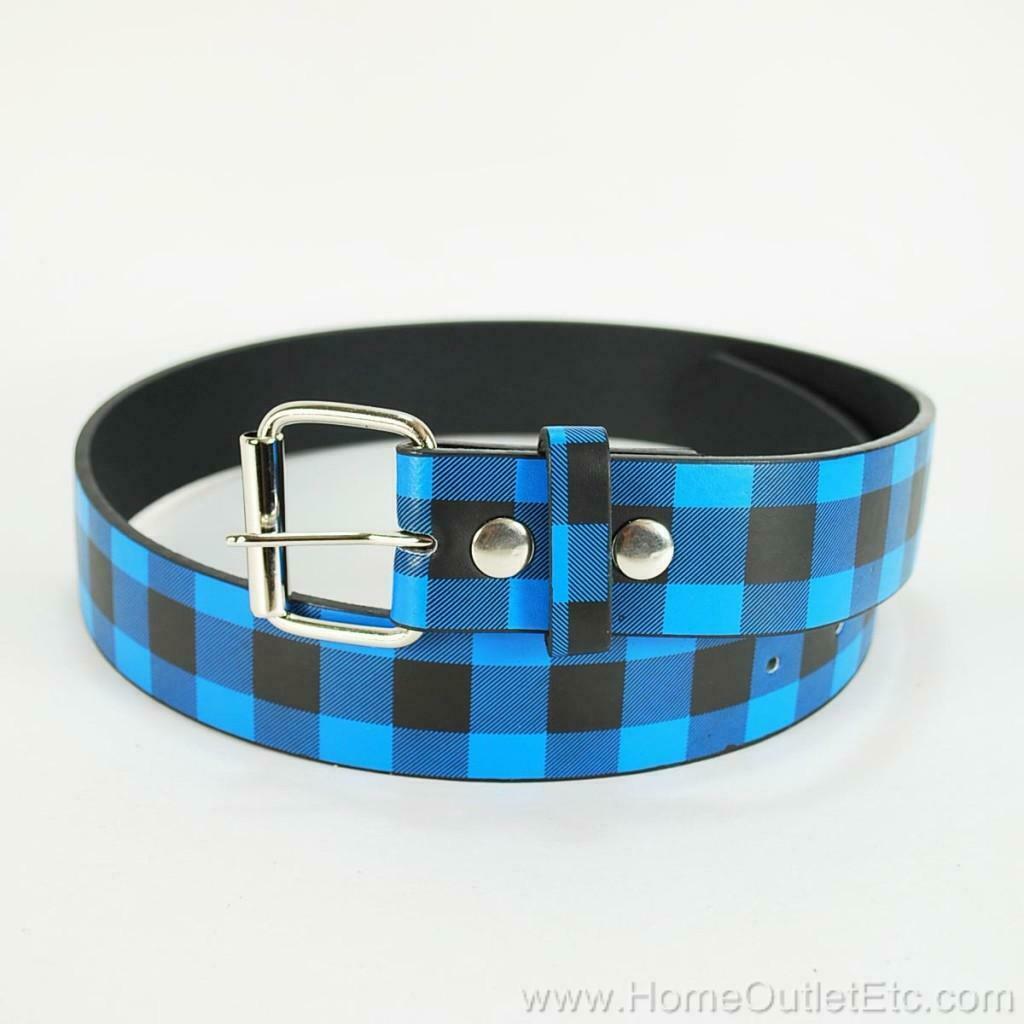 Blue Plaid Belt Premium Equestrian Belts – KMA Equestrian main image 2