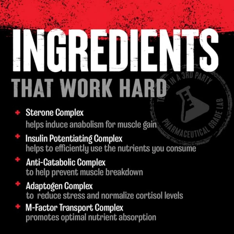 M-Stak - Constructor muscular y suplemento anabólico ganador de masa para culturismo - L Foto 4 de 4