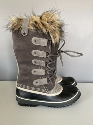 Sorel 1540-051 Joan of Arctic Gray Suede Tall Winter Boots Women's Size ...