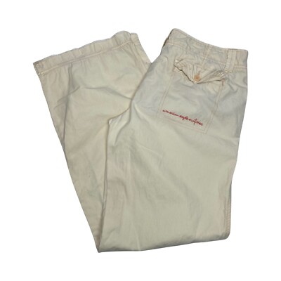 Sunwash x American Eagle AEO Womens Wide Leg Pants Size 12 Yellow Cotton  Y2K