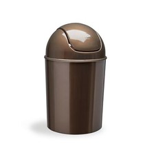 Mini Waste Can/ Swing-Top Lid 1-1/2 Gal. Bronze High Gloss Finish Compact Bin