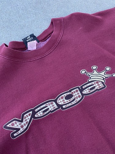 Vintage 90s Yaga Skater Sweater Crewneck Sweater Sweatshirt Size M RARE - Picture 2 of 8