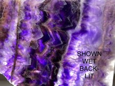 CHEVRON AMETHYST SLAB - 6.07oz Unpolished Cabbing Lapidary Rough Rock Mineral