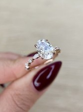 Diamond Engagement Ring VS1 F Oval 3 Ct Lab Created IGI Certified Sparkling