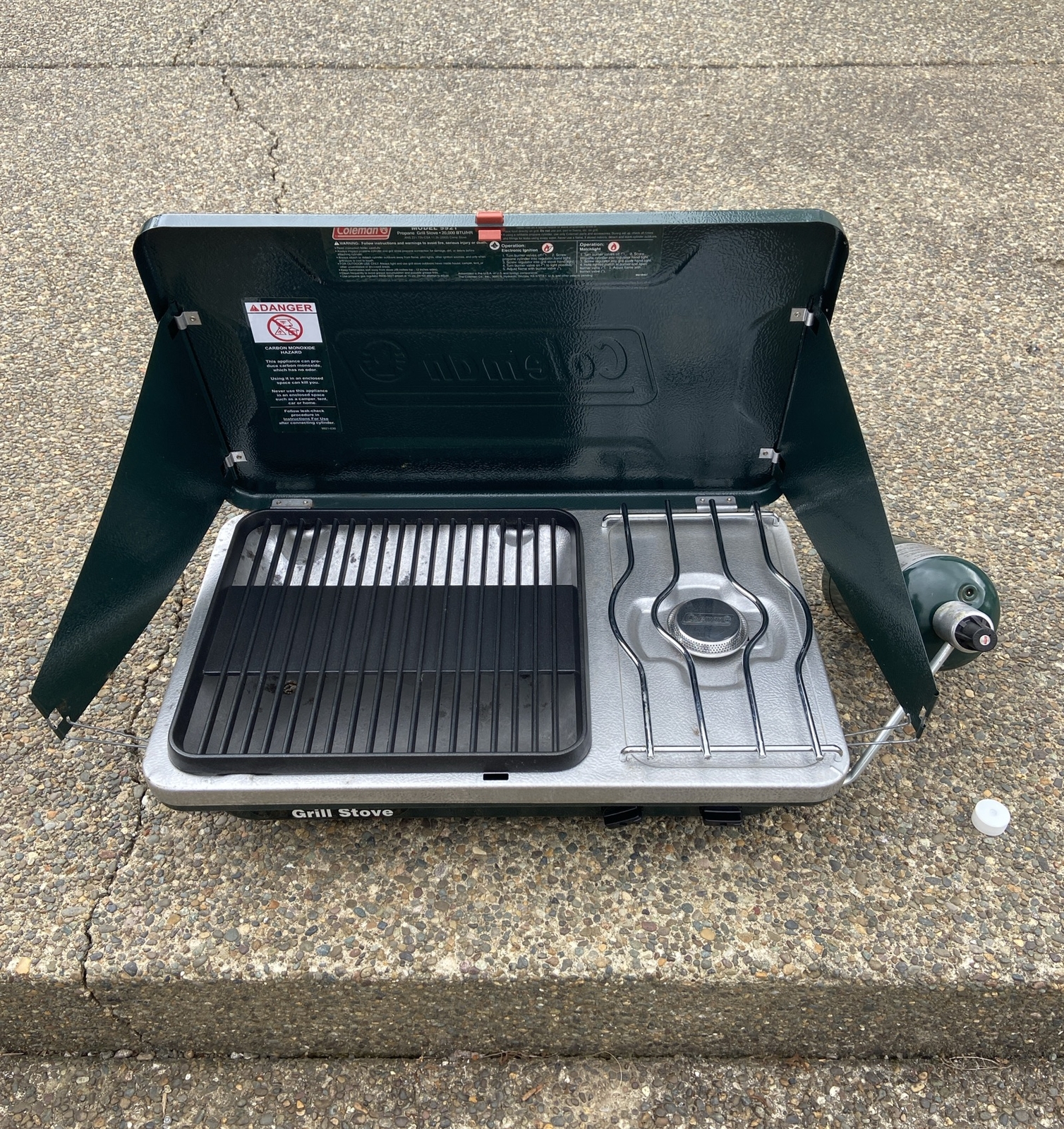 Coleman Propane Griddle Burner Stove Camping Portable Model 9921 20000 BTU eBay