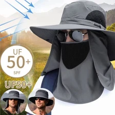 Men Women Wide Brim Bucket Hats Sun Protection Boonie Cap Safari Travel Fishing