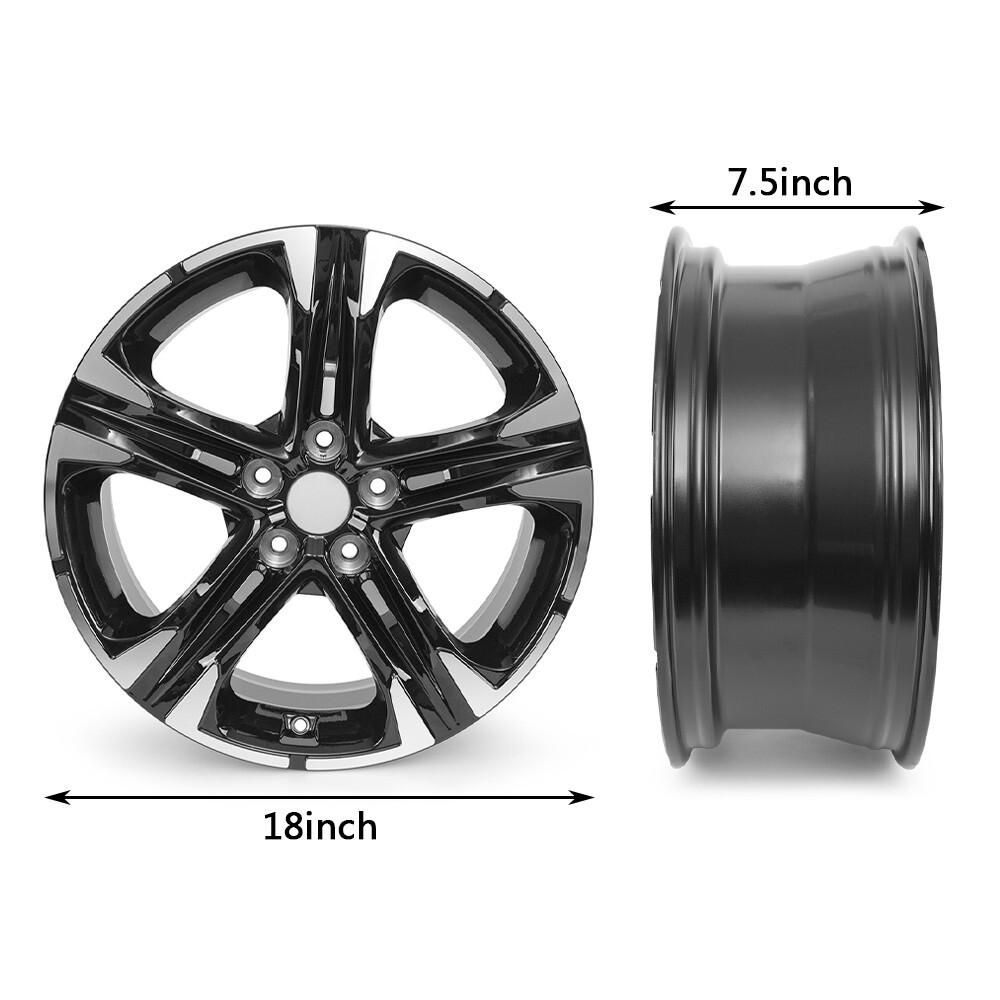 FOR KIA K5 2021 2022 2023 NEW 18 INCH MACHINED BLACK ALLOY REPLACEMENT WHEEL RIM