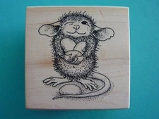 House Mouse Mudpie w/Armful of Jelly Beans STAMPA ROSA Rubber Stamp