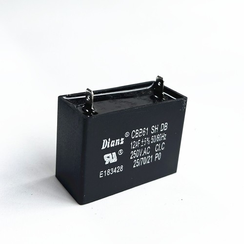 CBB61 12mfd 12uF 250V VAC Epoxy Resin Sealed Ceiling Fan Capacitor 2 PINS - Picture 2 of 4