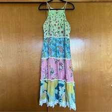 Farm Rio Mixed Floral Maxi Dress in Multi Size Medium Tropical Vacation