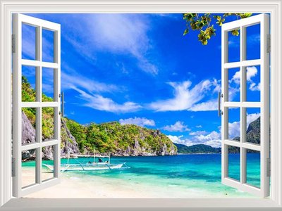 Wall Mural - Panorama of Beautiful Beach in El Nido, Palawan, Philippines -36x48