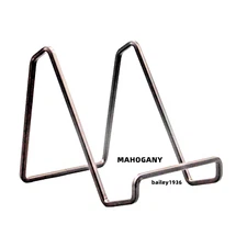 4" MAHOGANY PLATE BOOK ART TILE STAND Square Wire Display EASEL QUALITY ITEM