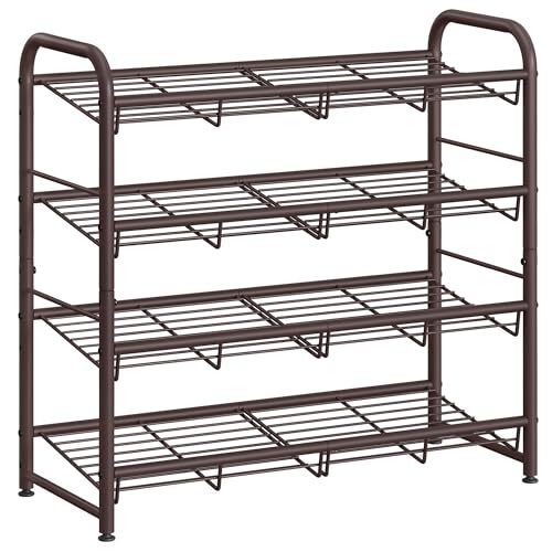 4-Tier Bronze Shoe Rack Organizer for Closet 25.6 Inches Tall