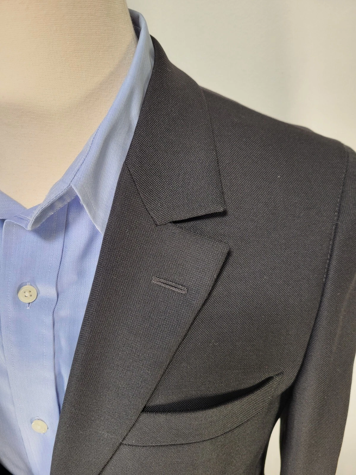 SAINT LAURENT (YSL) Cappotto sportivo Saint Laurent YSL nero 2 bottoni US 40 R polsini chirurgici moderno EU52