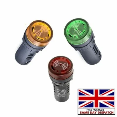 Flash Alarm Indicator Signal Lamp with Buzzer 12/24/110/220V AD16-22SM LED