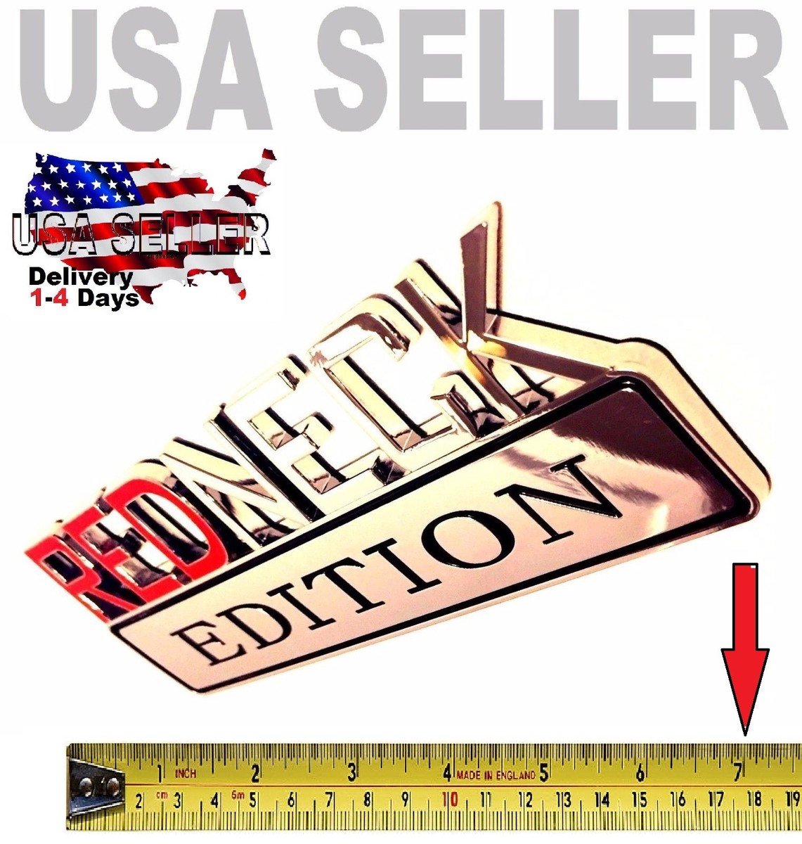 2 Redneck Auto Embleme 3D Aufkleber - Chrom Abzeichen Für Pickup Trucks