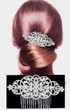 Crystal Rhinestone Hair Comb Wedding Bridal Cocktail Stick Bar Pin Flower Swirl