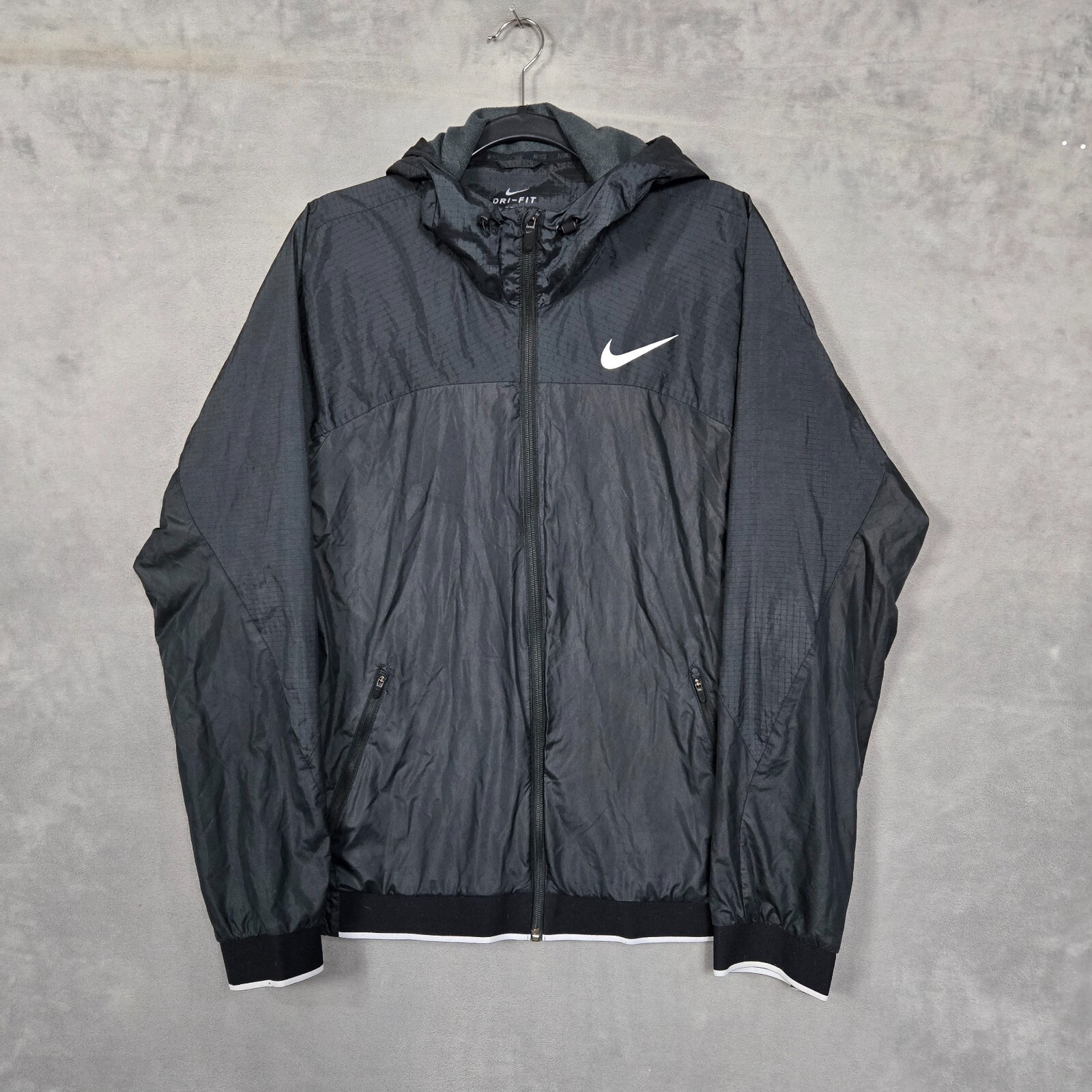 SACAI X NIKE Nike Giacca Uomo Large Nera Essential Giacca a Vento Ripstop Full Zip