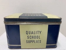 Vintage Metal Premium Dustless Crayon Quality School Supplies Tin Good Condition