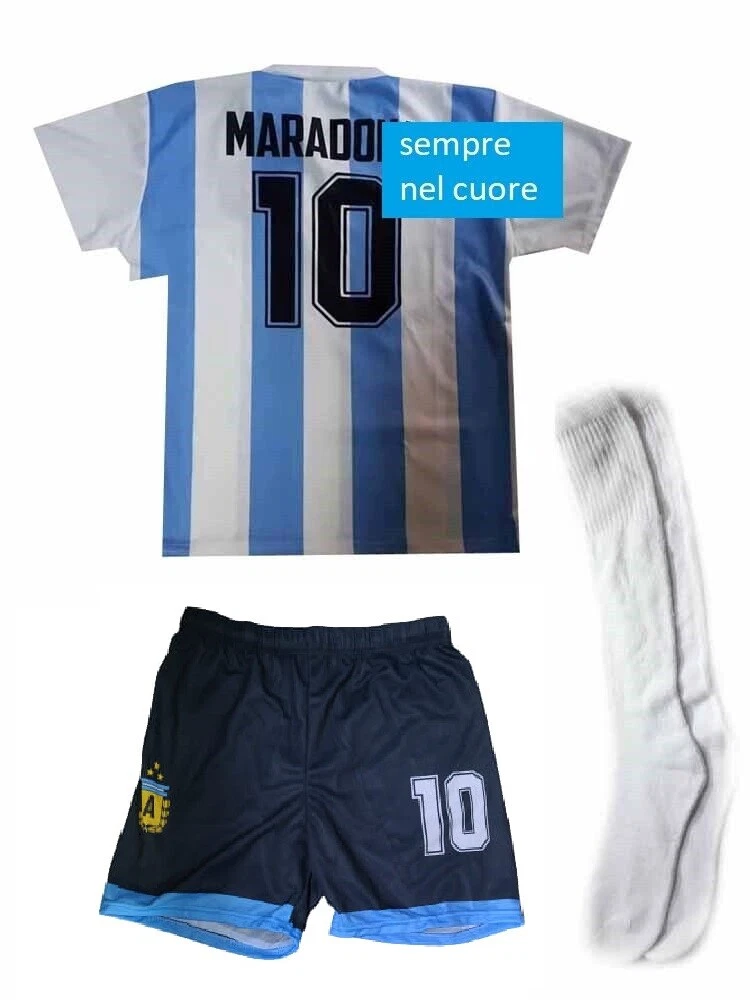 t shirt maglietta pantaloncini e calzettoni argentina fan maradona