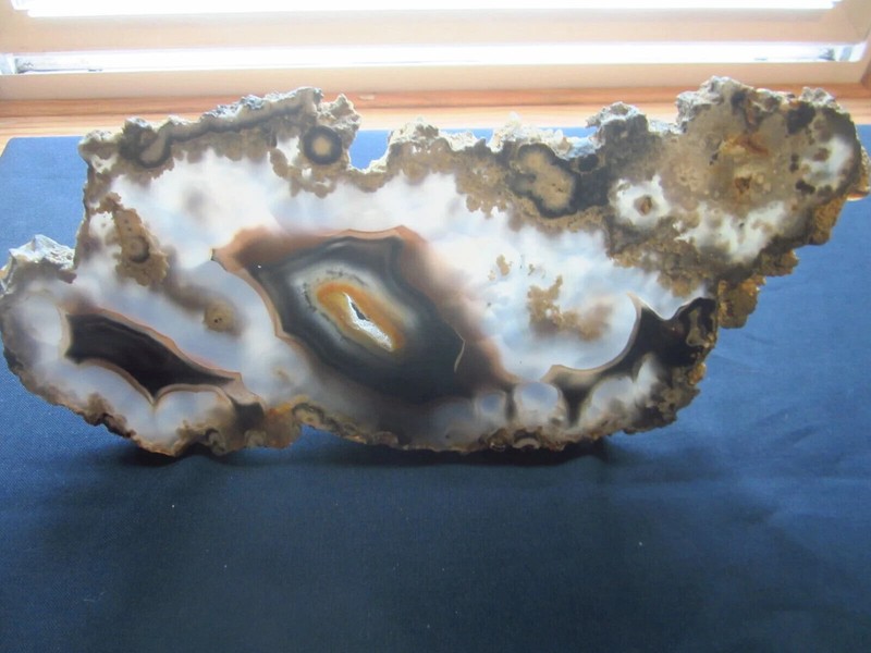 Rare Eye Agate Specimen Natural Black & Brown Clear Agate Chalcedony Specimen
