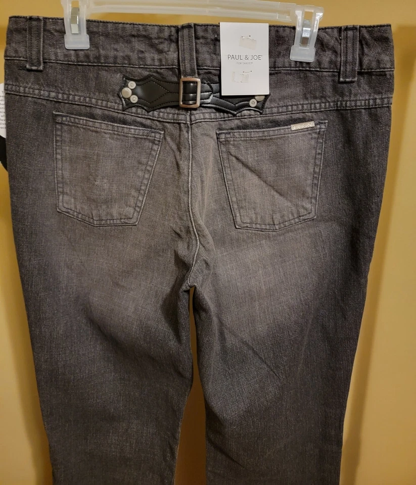 Новый с Ярлыками Paul & Joe женщин черный твердого 100% хлопок прямые штанины джинсовой ткани джинсы размер: 15 - Изображение 4 из 4