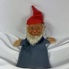 Steiff Hand Puppet Gnome Gucki - Rubber Felt Mohair Dwarf - Vintage Toy